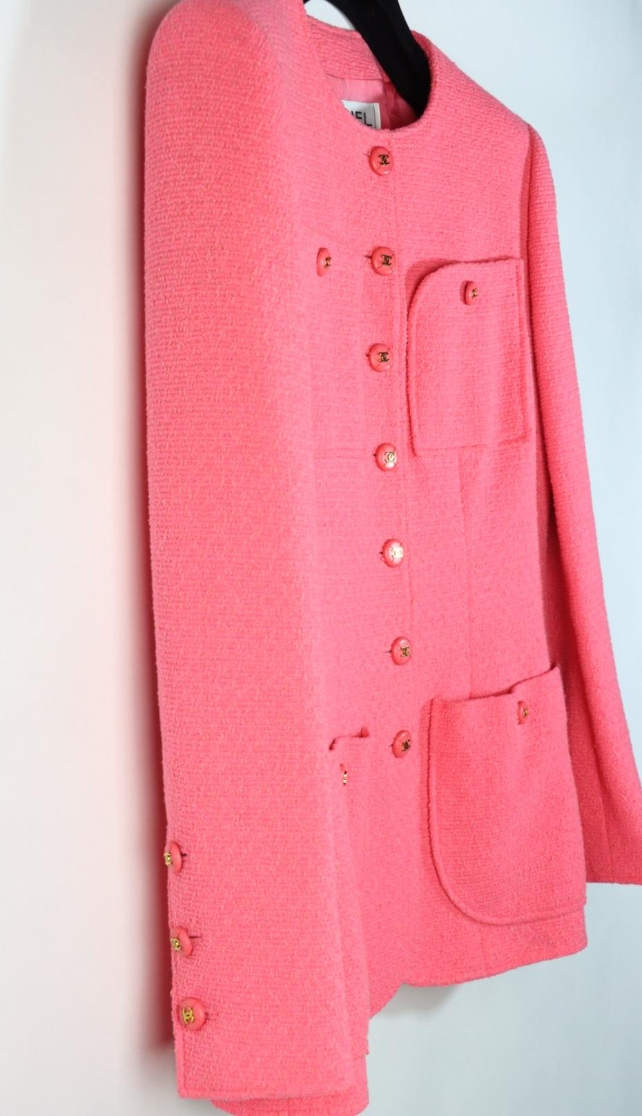 Vintage 1995 Chanel Pink Wool Jacket
