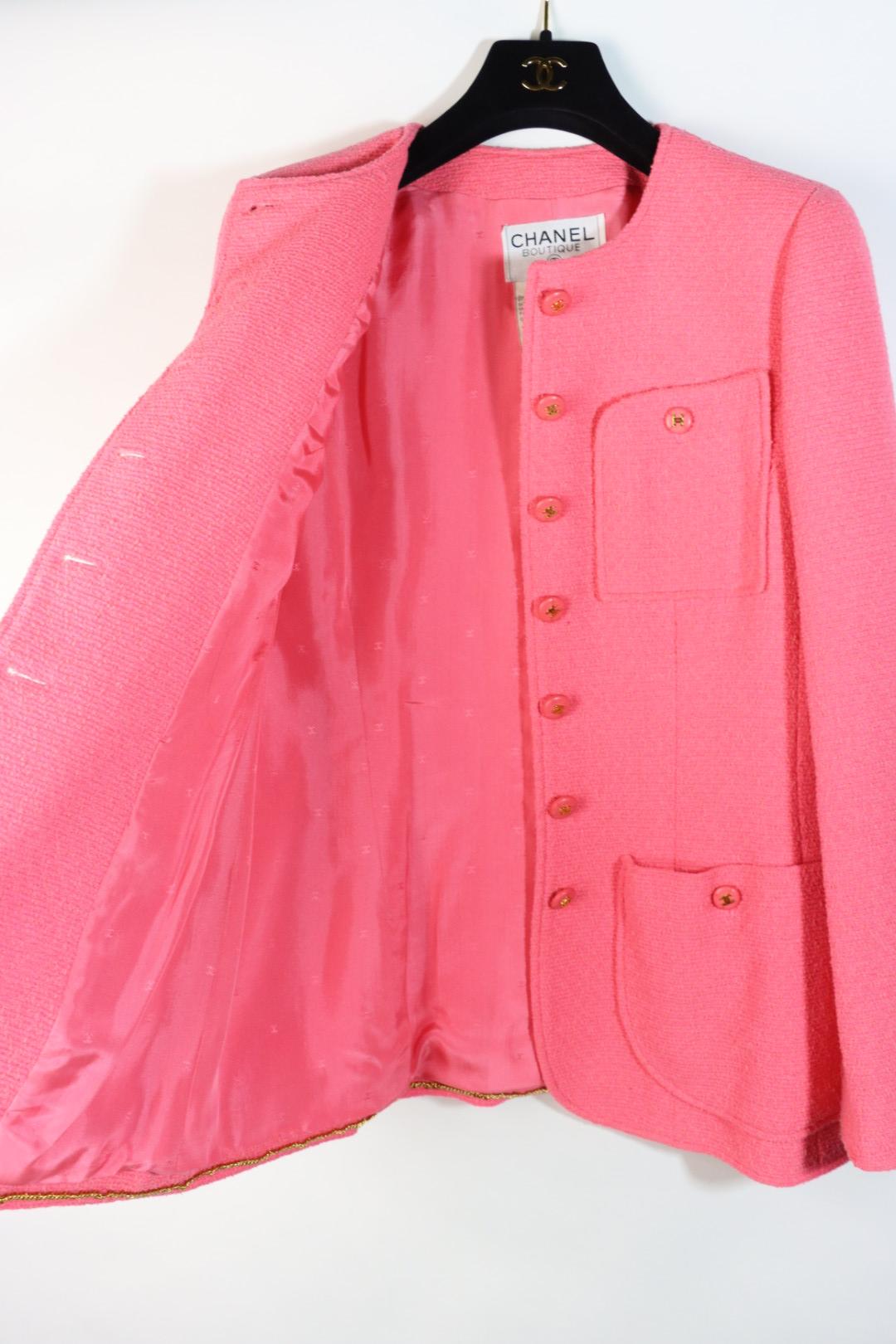 Vintage 1995 Chanel Pink Wool Jacket