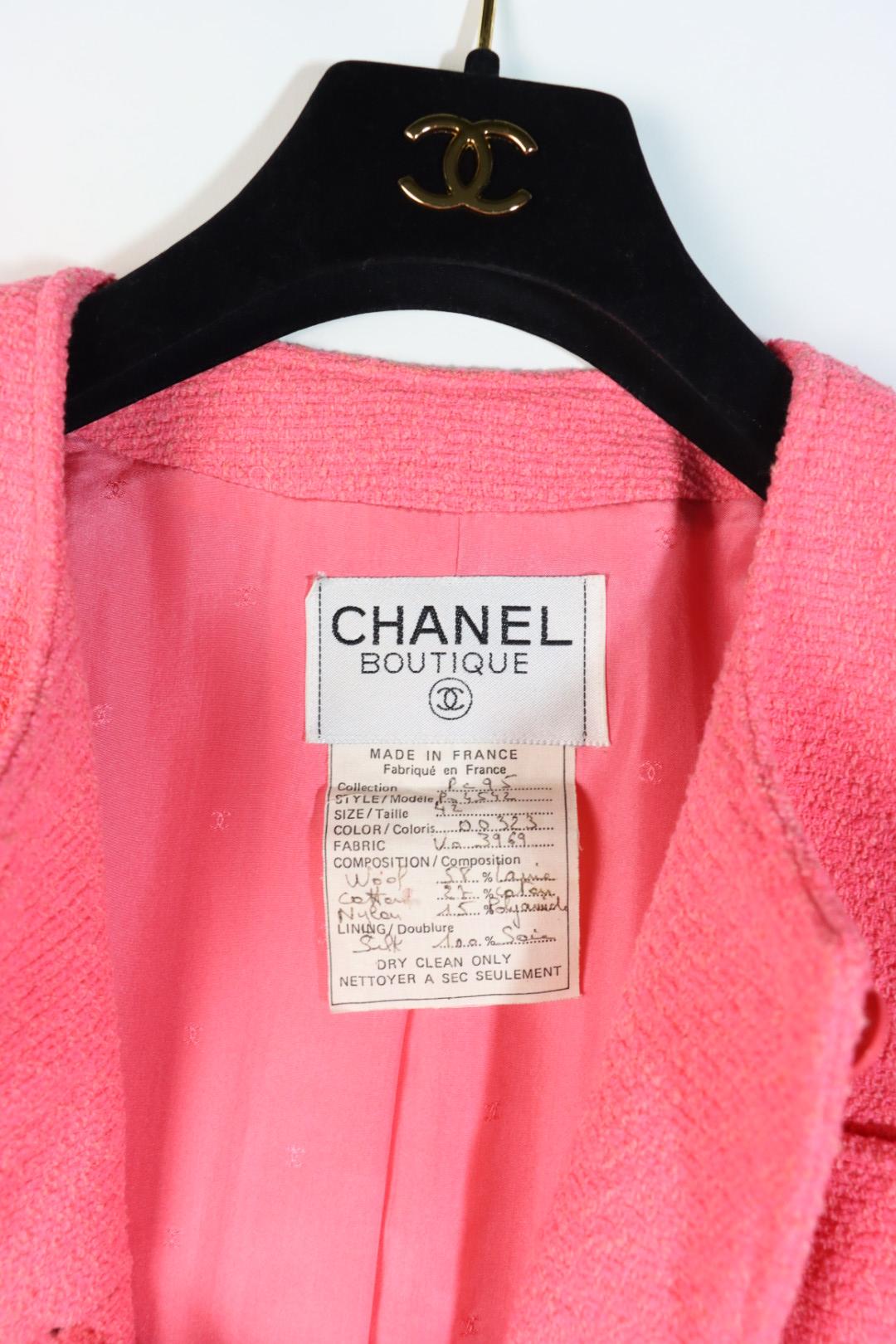 Vintage 1995 Chanel Pink Wool Jacket