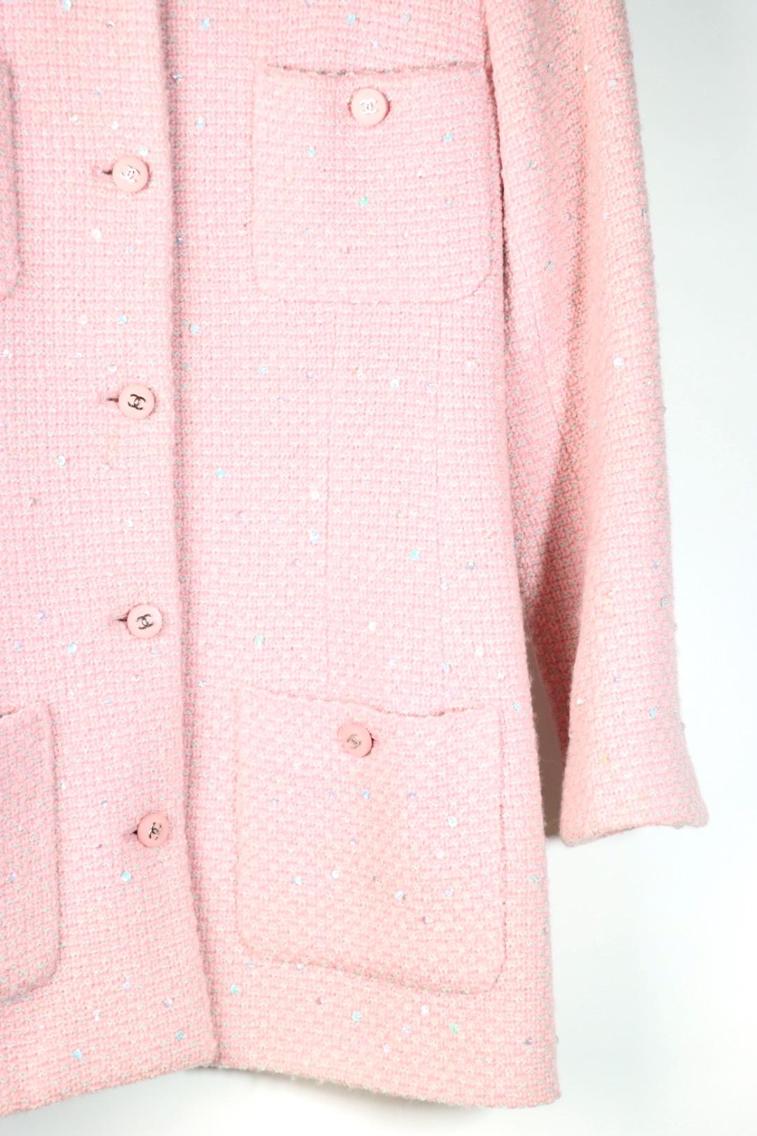 Vintage 1996 Chanel Pink Wool Long Jacket