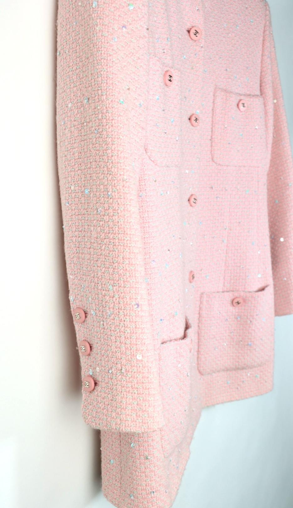 Vintage 1996 Chanel Pink Wool Long Jacket