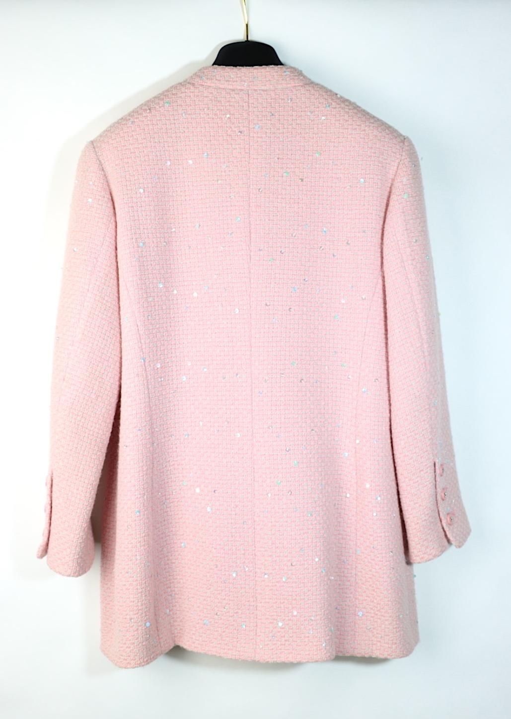 Vintage 1996 Chanel Pink Wool Long Jacket
