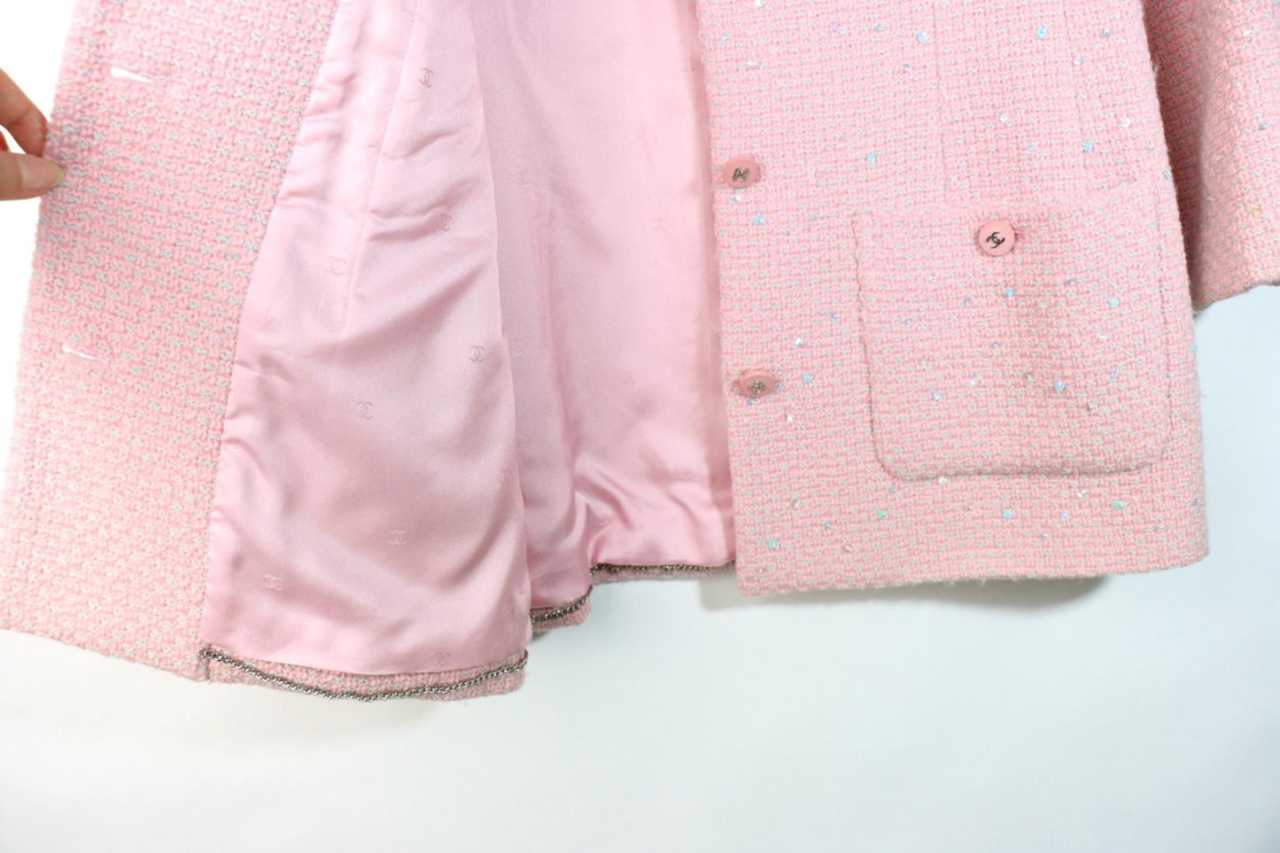 Vintage 1996 Chanel Pink Wool Long Jacket