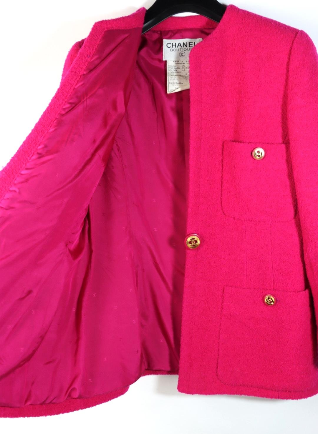 Vintage 1996 Chanel Pink Wool Jacket