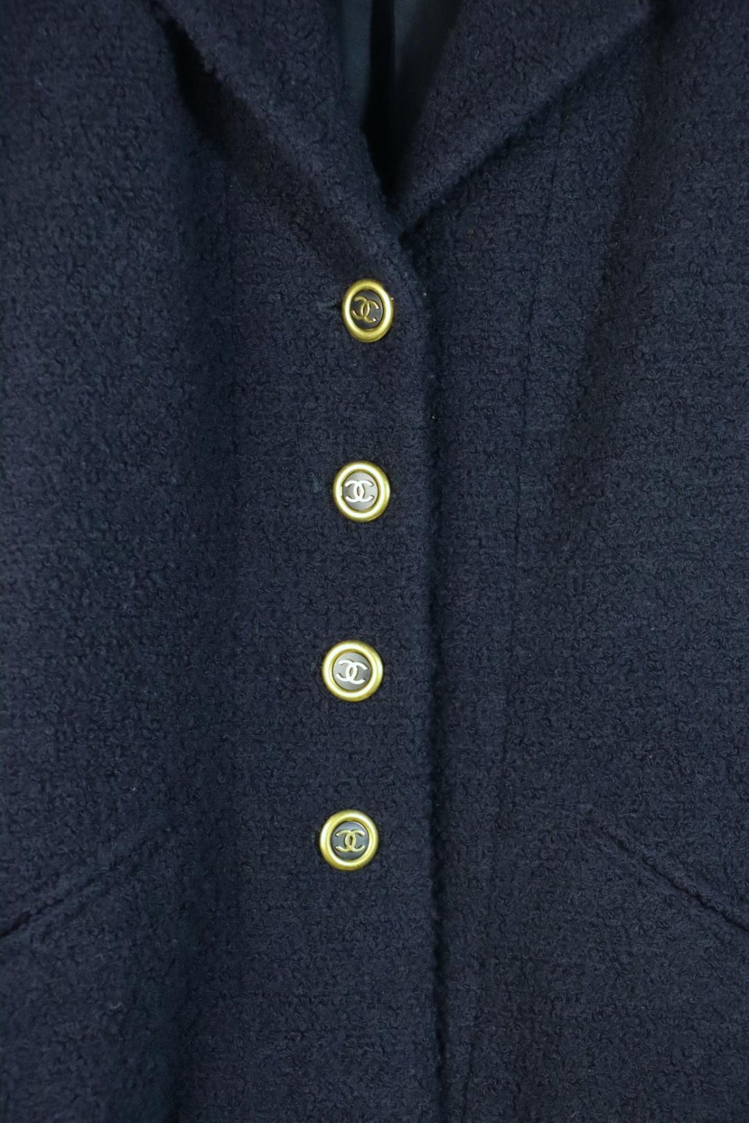 Vintage 1994 Chanel Boutique Navy Two-Piece Skirt Suit