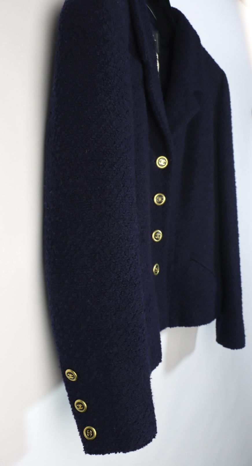 Vintage 1994 Chanel Boutique Navy Two-Piece Skirt Suit
