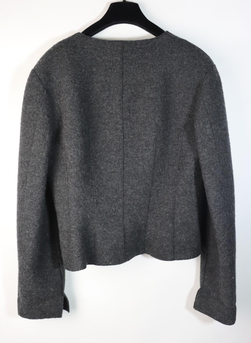 Vintage 1999 Chanel Gray Wool Jacket Suit