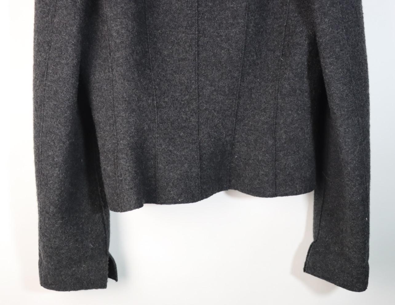Vintage 1999 Chanel Gray Wool Jacket Suit