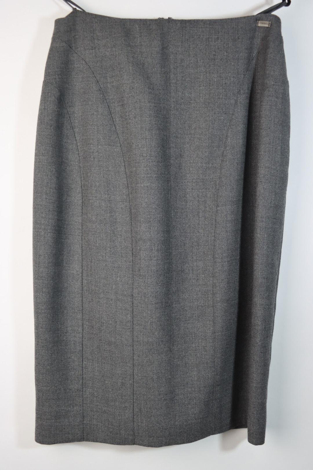 Vintage 1999 Chanel Gray Wool Jacket Suit