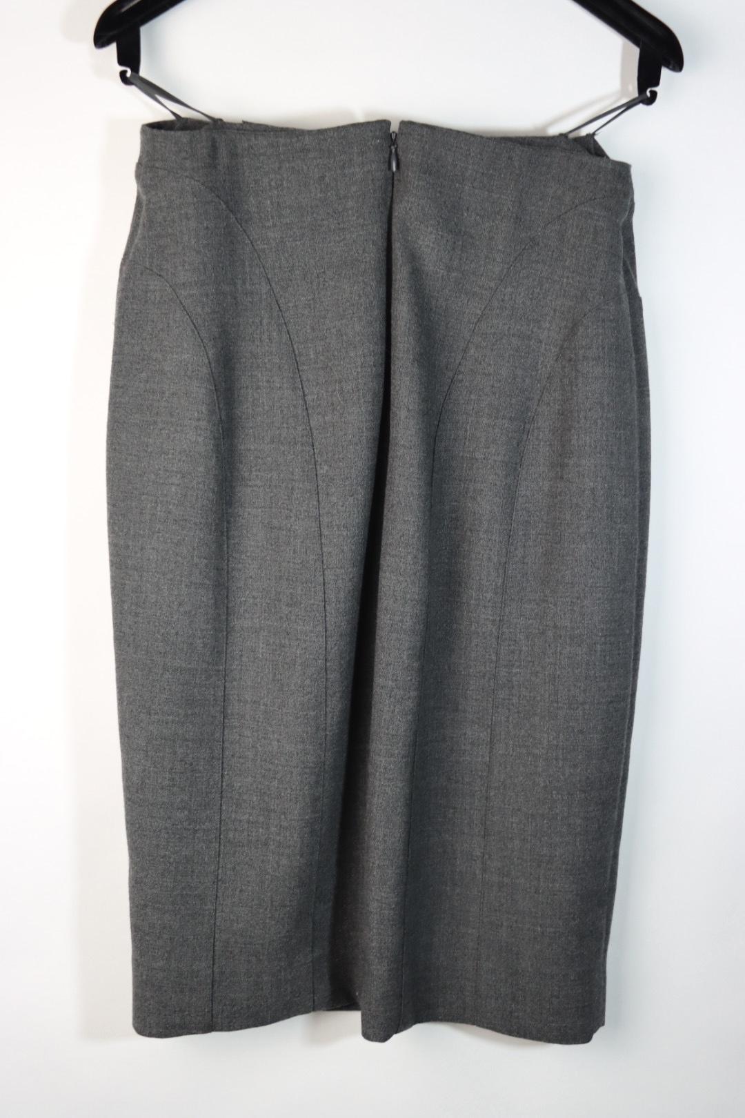 Vintage 1999 Chanel Gray Wool Jacket Suit