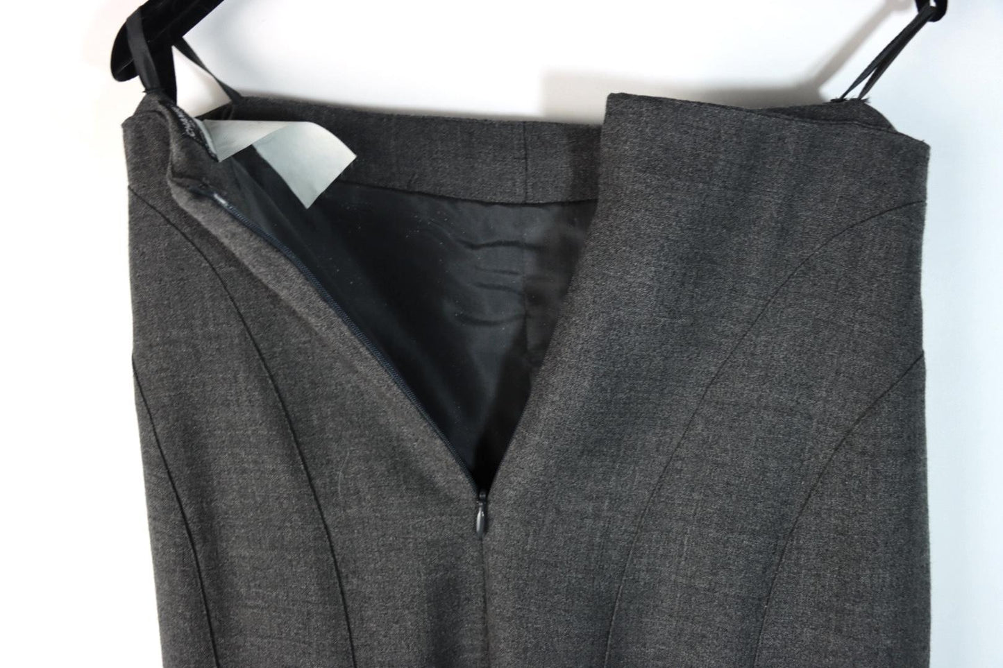 Vintage 1999 Chanel Gray Wool Jacket Suit