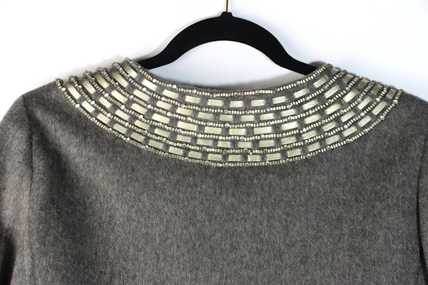 Vintage Oscar De La Renta Grey Embellished Jacket