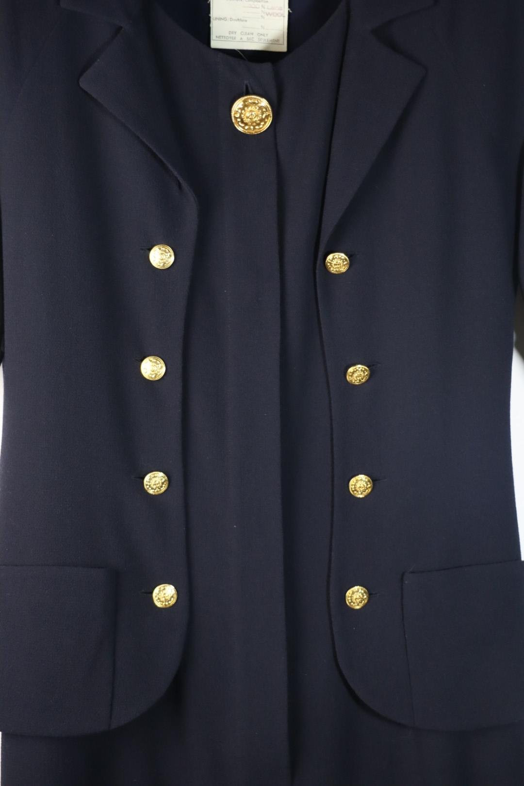 Vintage Chanel Navy Short Sleeve Dress Suit