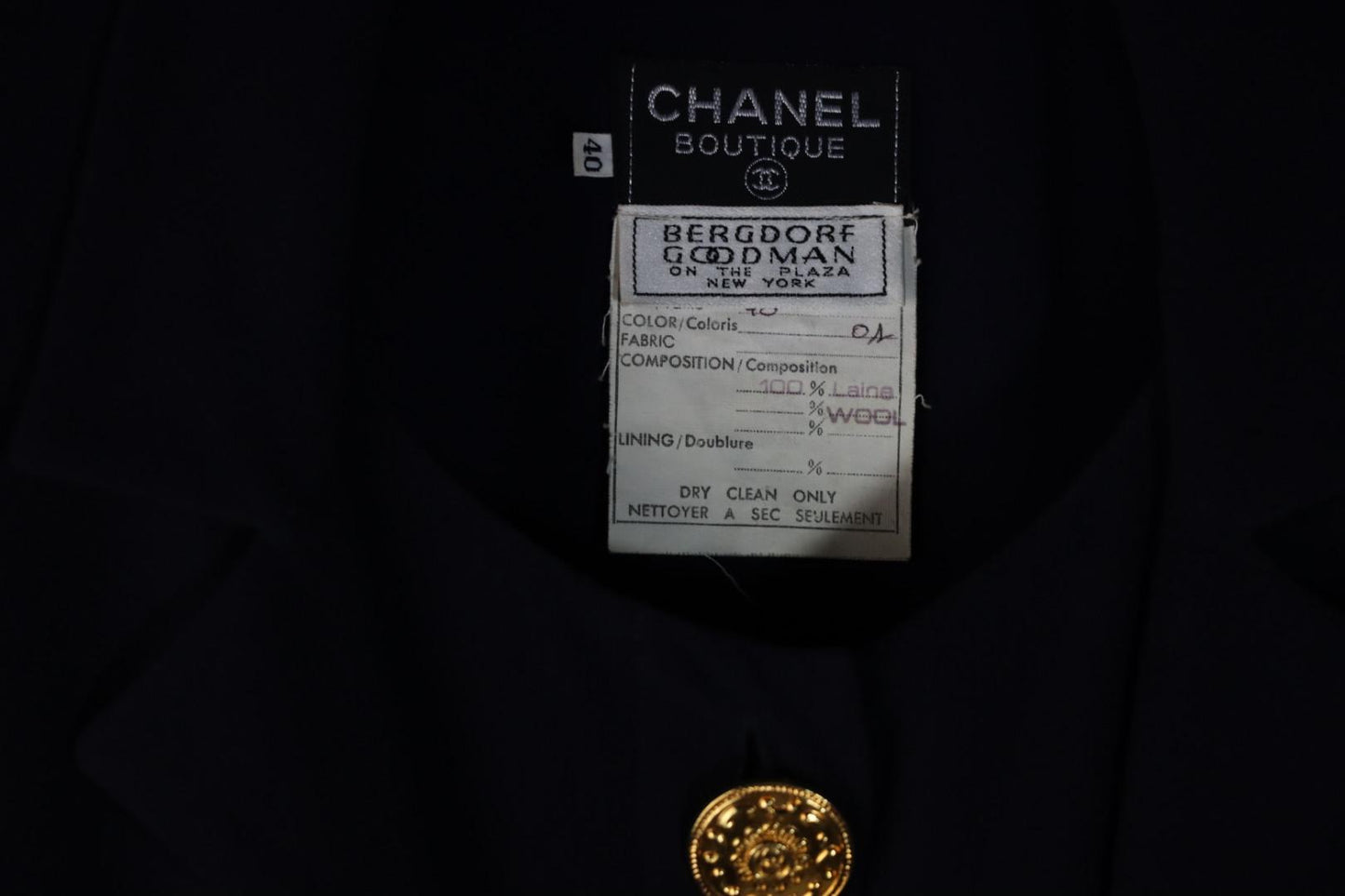 Vintage Chanel Navy Short Sleeve Dress Suit