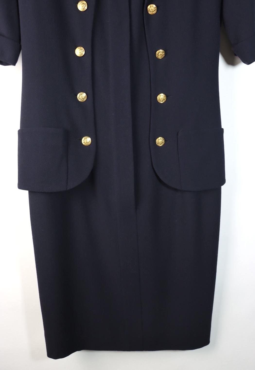 Vintage Chanel Navy Short Sleeve Dress Suit
