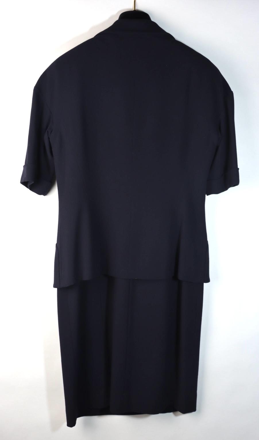 Vintage Chanel Navy Short Sleeve Dress Suit