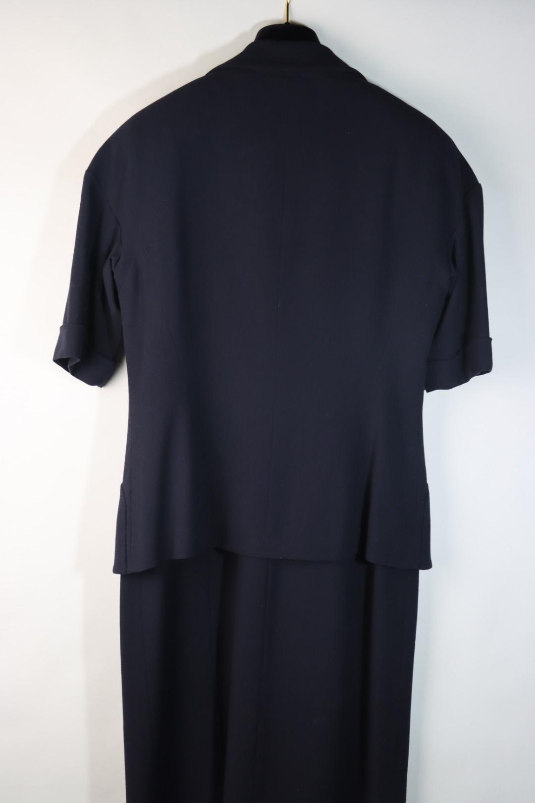 Vintage Chanel Navy Short Sleeve Dress Suit