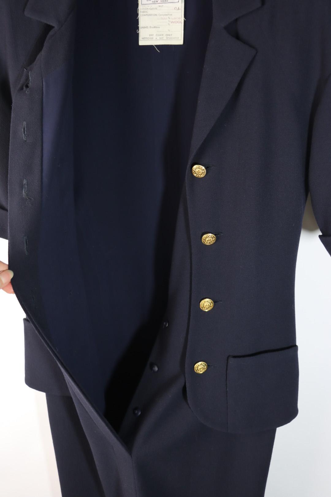 Vintage Chanel Navy Short Sleeve Dress Suit