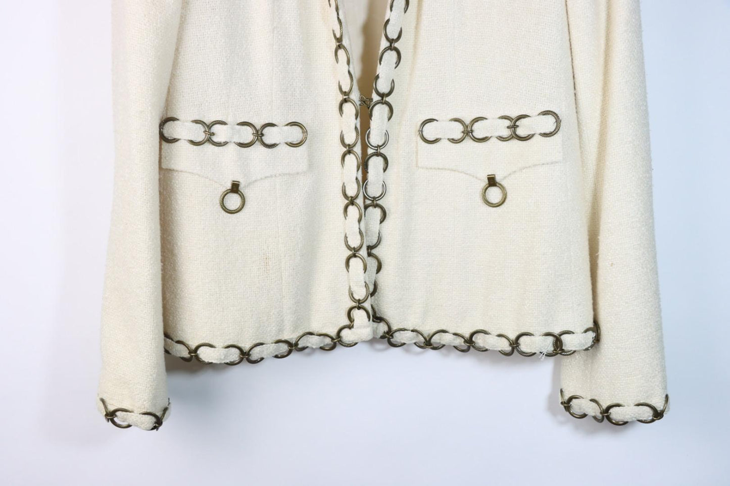 Vintage 2002 Chanel Chain White Jacket Pant Suit