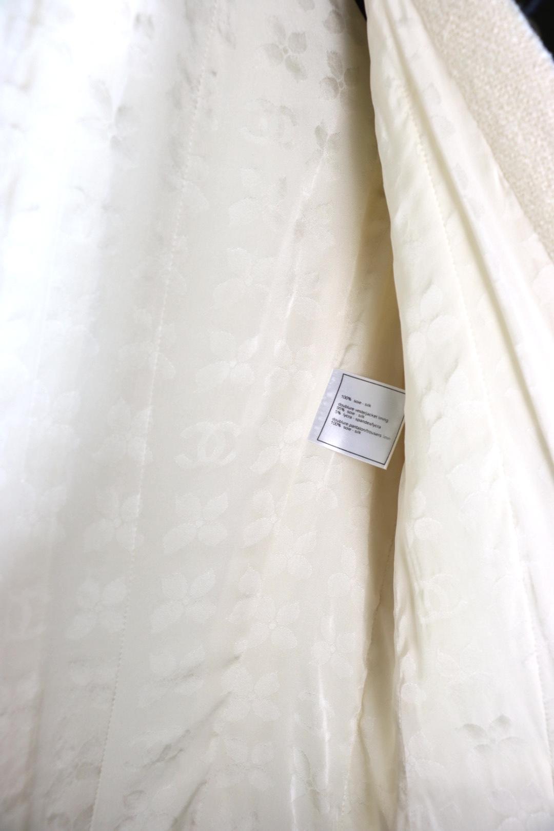 Vintage 2002 Chanel Chain White Jacket Pant Suit