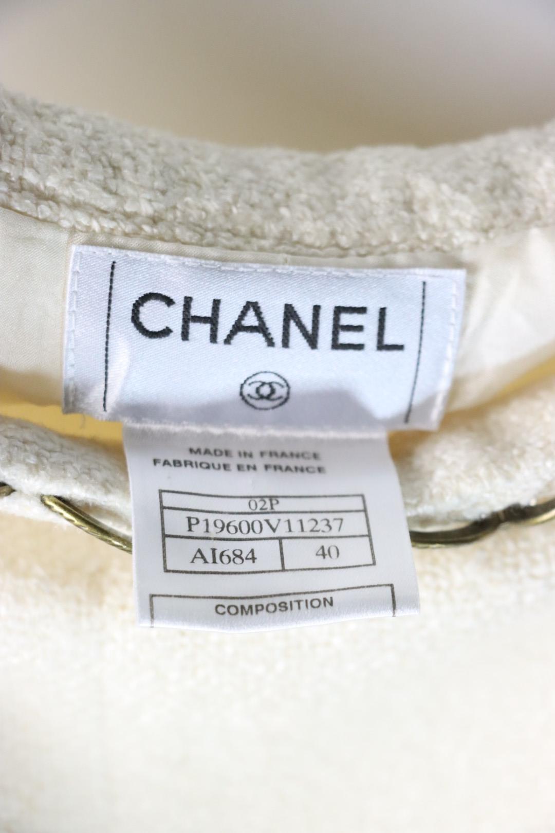 Vintage 2002 Chanel Chain White Jacket Pant Suit