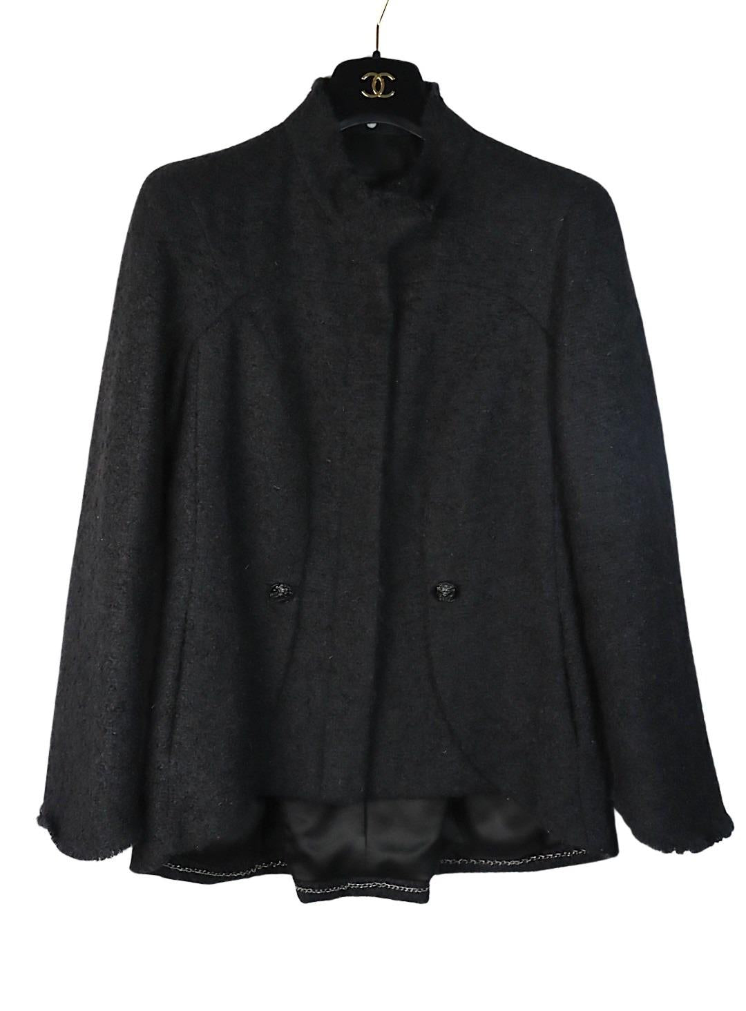 Vintage Chanel Black Tweed Jacket