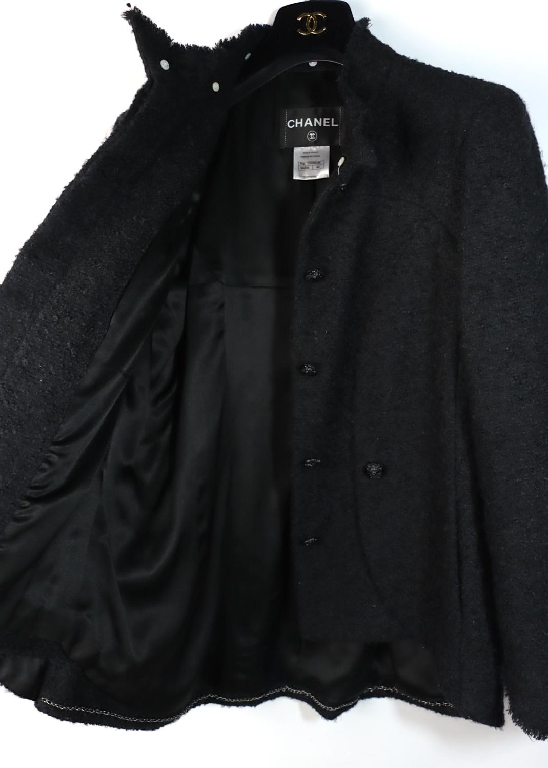 Vintage Chanel Black Tweed Jacket