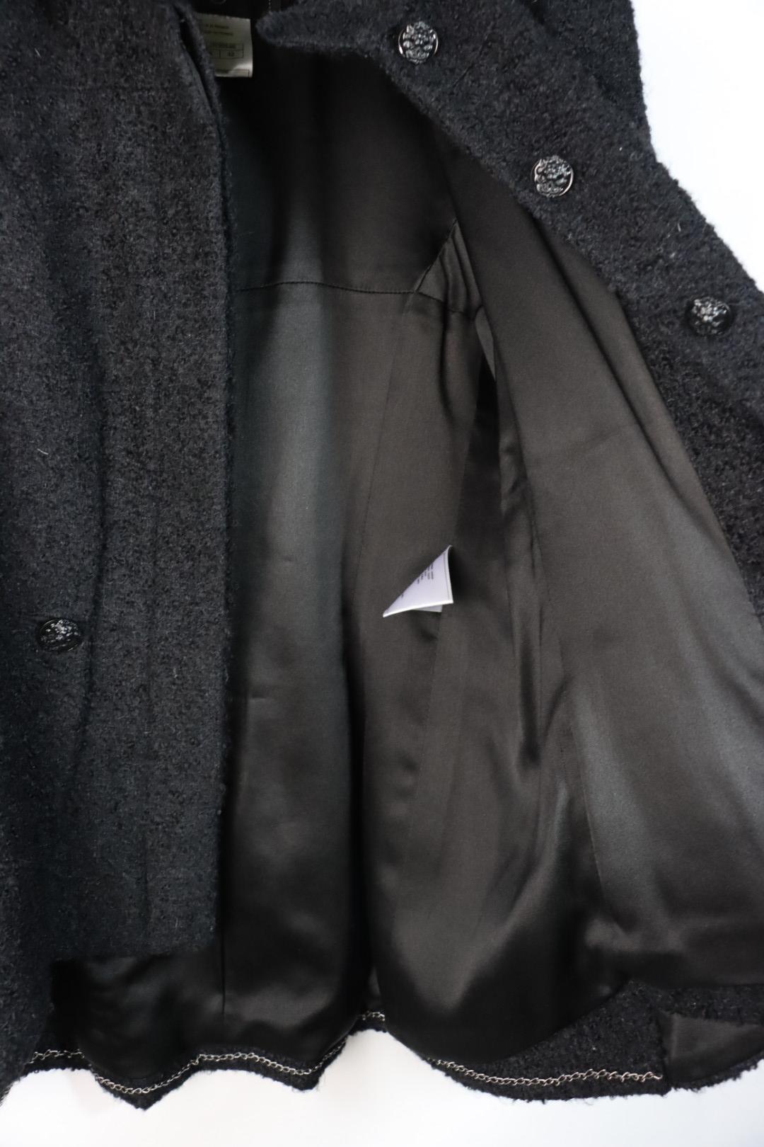 Vintage Chanel Black Tweed Jacket