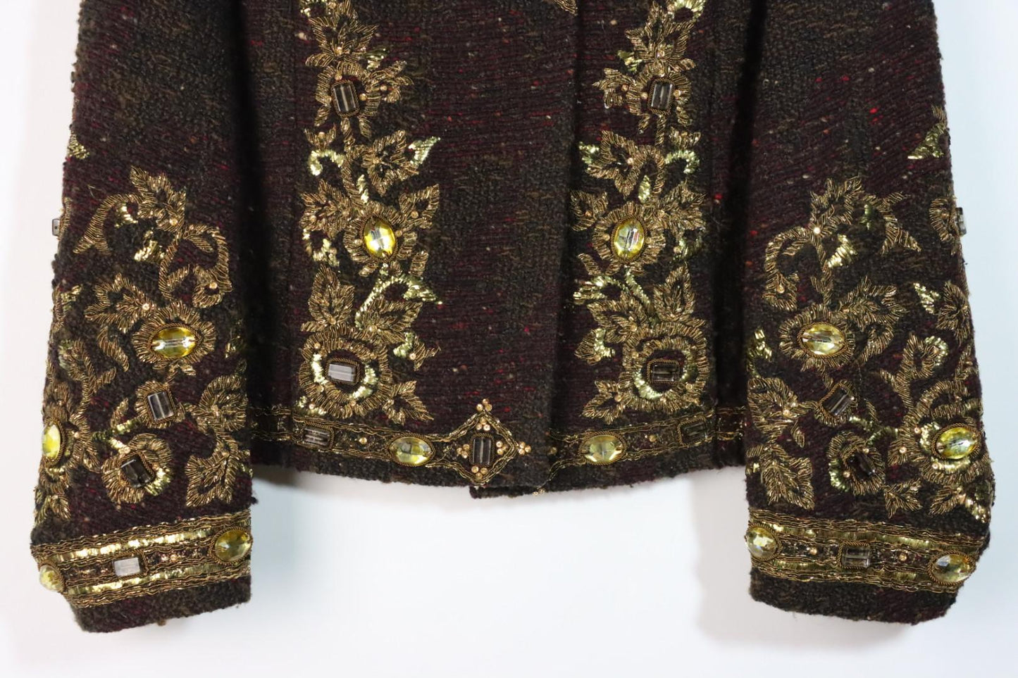 Vintage Oscar De La Renta Black Gold Embellished Jacket
