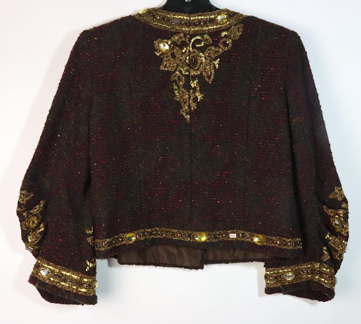 Vintage Oscar De La Renta Black Gold Embellished Jacket