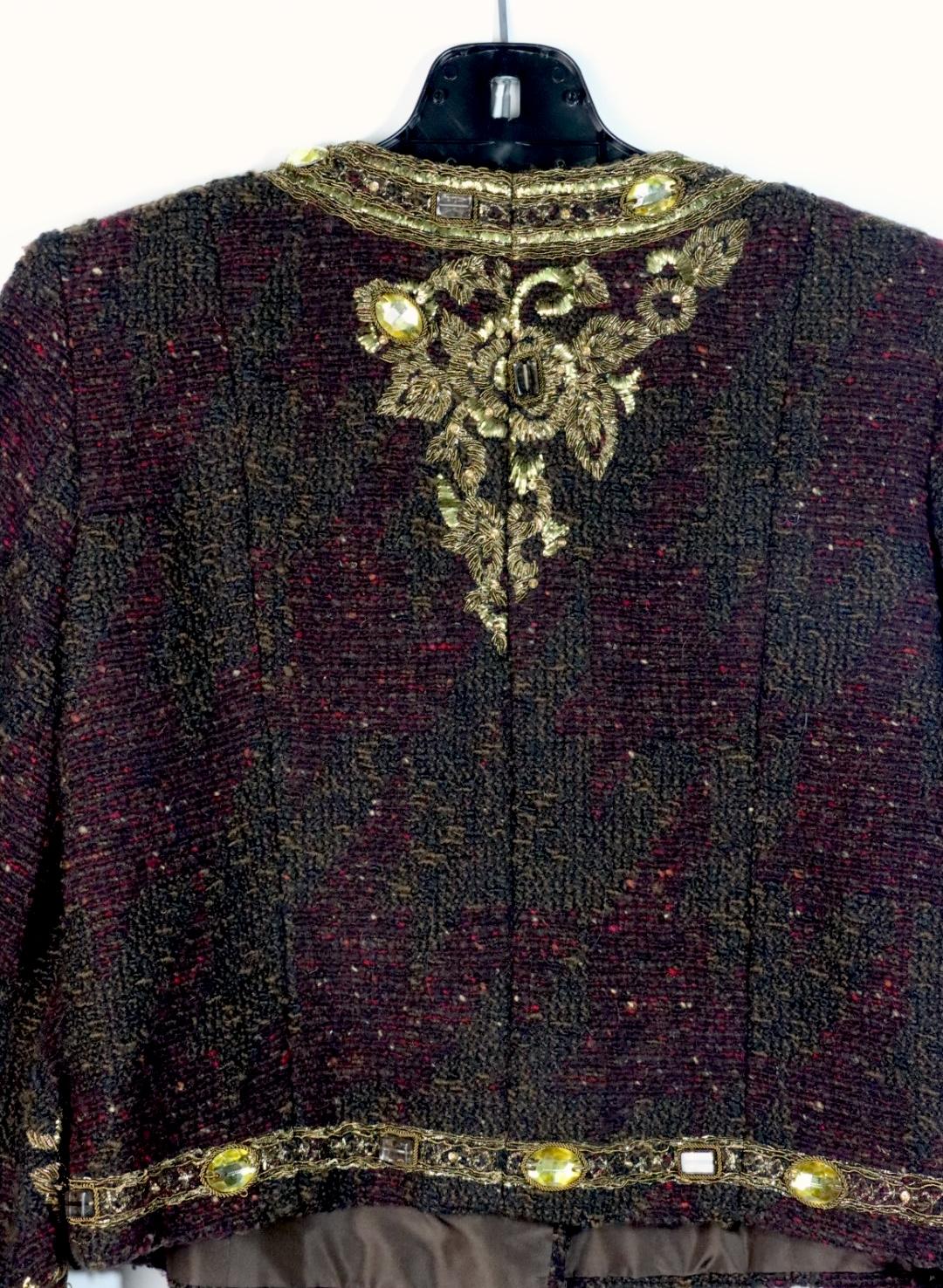 Vintage Oscar De La Renta Black Gold Embellished Jacket