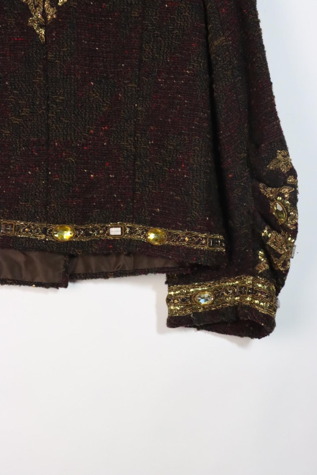 Vintage Oscar De La Renta Black Gold Embellished Jacket