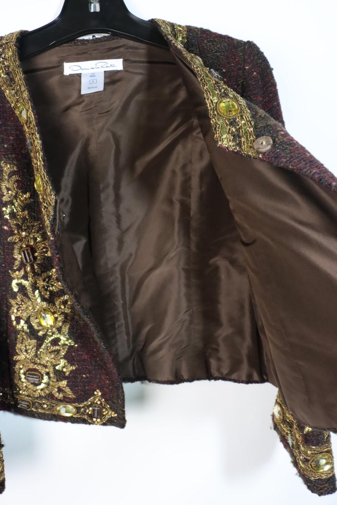 Vintage Oscar De La Renta Black Gold Embellished Jacket