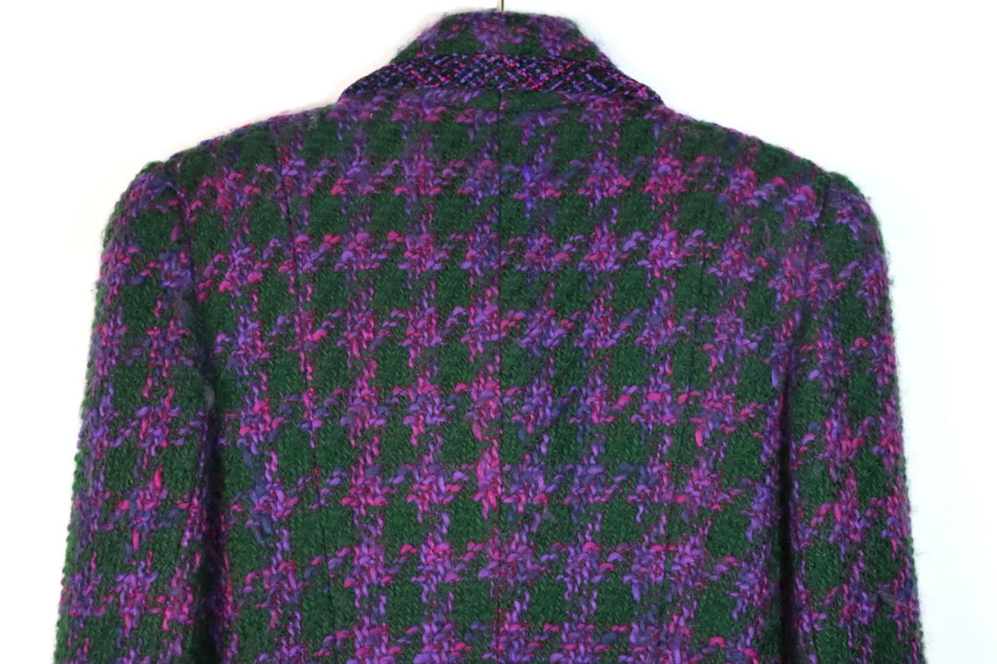 Vintage Oscar De La Renta Purple & Green Tweed Jacket & Skirt Suit