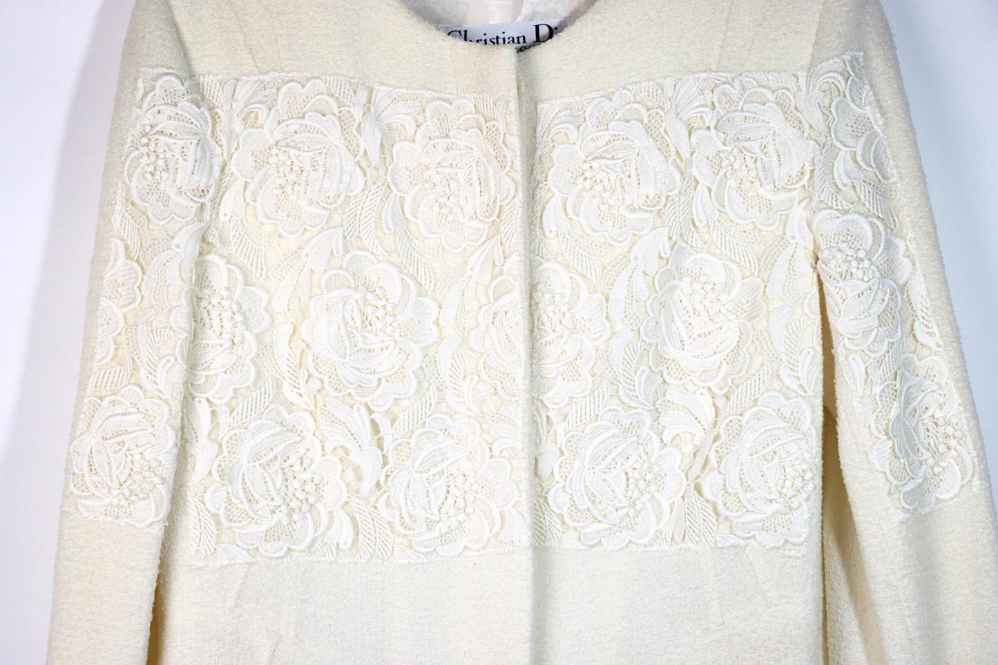 Vintage Dior Lace Flower White Jacket & Skirt Suit