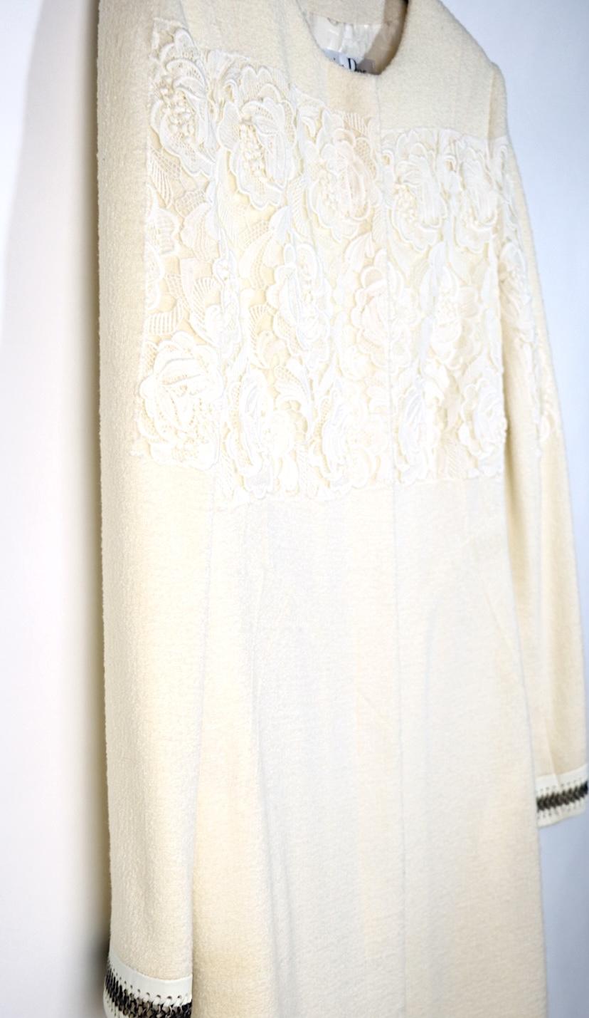 Vintage Dior Lace Flower White Jacket & Skirt Suit