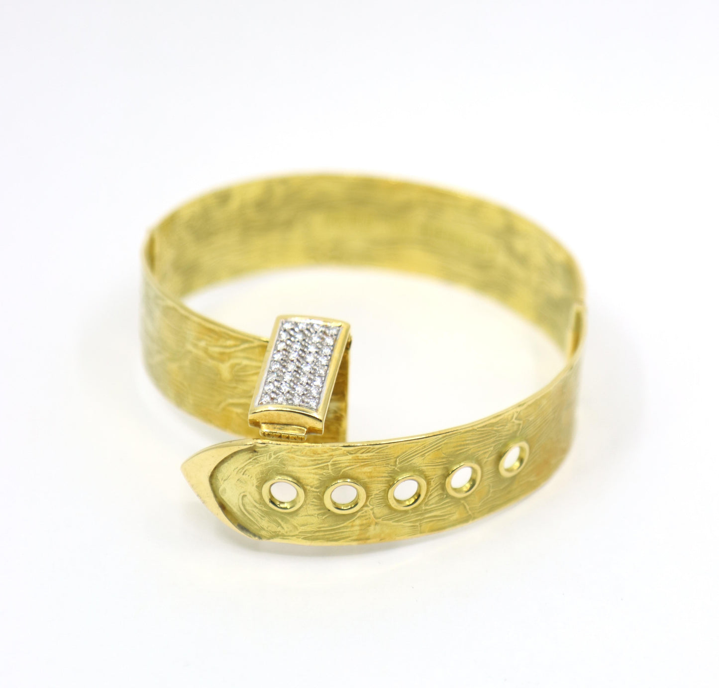 Zero by Torrini 18K Gold & Diamond Belt Form Bracelet