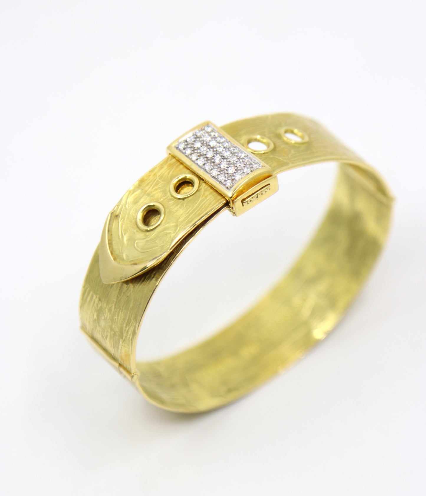 Zero by Torrini 18K Gold & Diamond Belt Form Bracelet