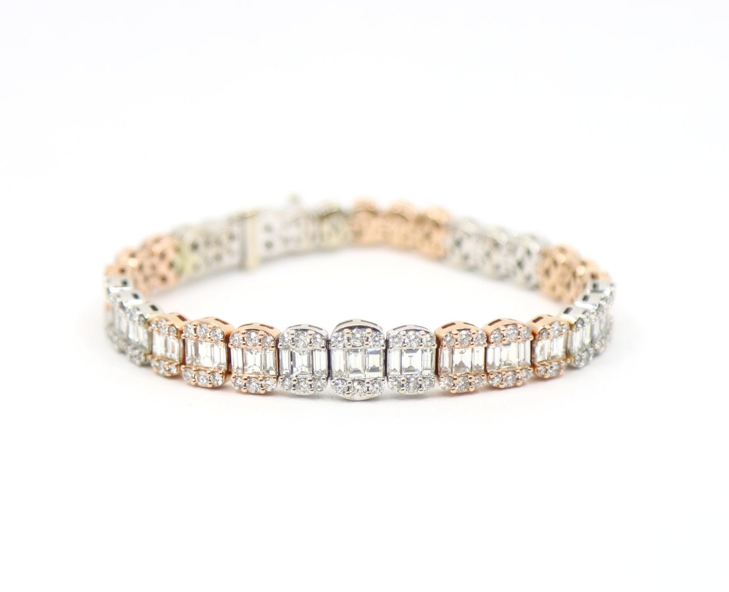 14K White & Rose Gold Diamond Bracelet