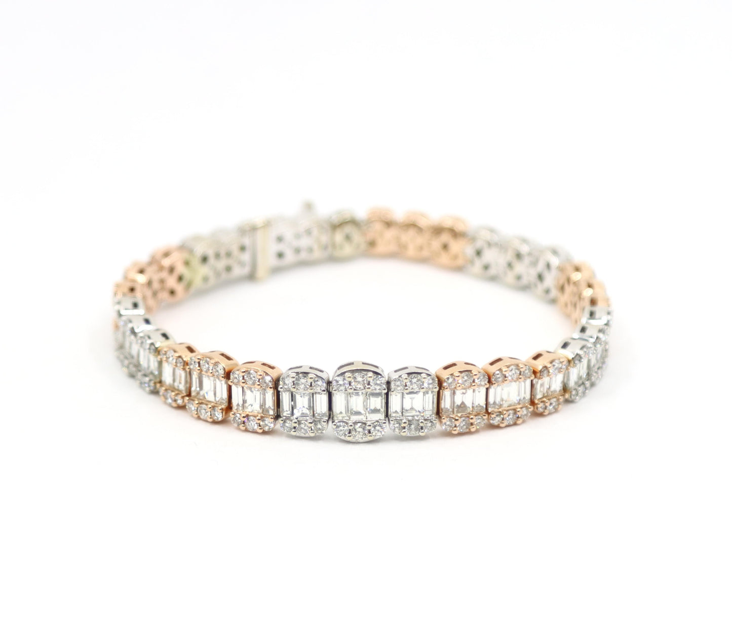 14K White & Rose Gold Diamond Bracelet