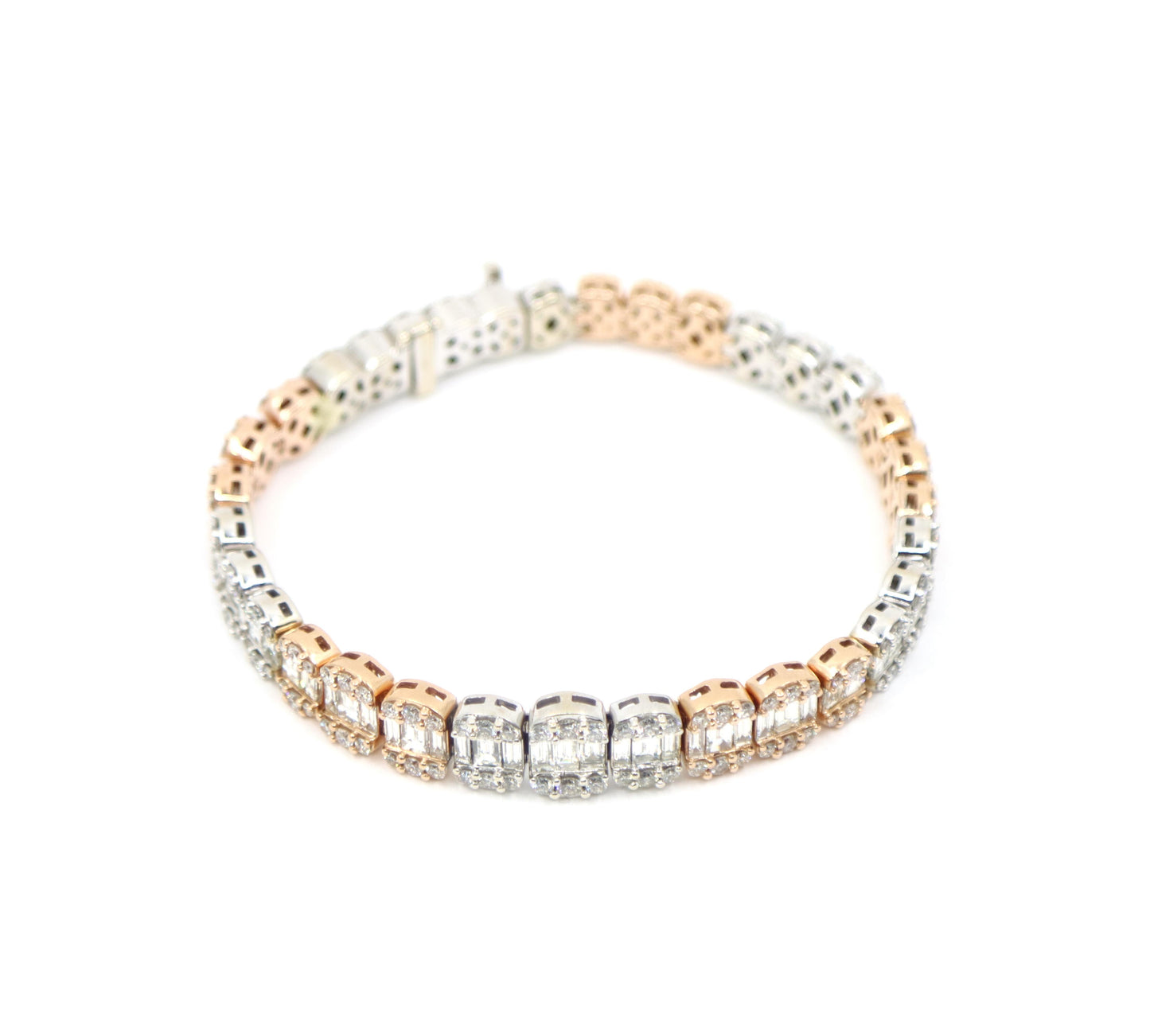 14K White & Rose Gold Diamond Bracelet