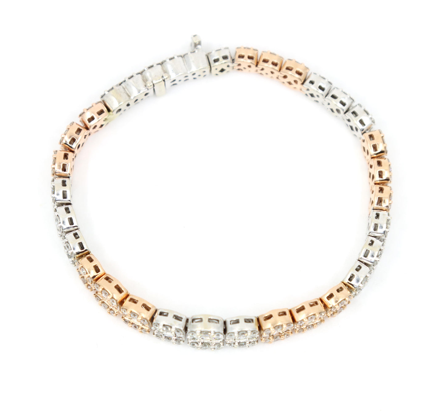14K White & Rose Gold Diamond Bracelet