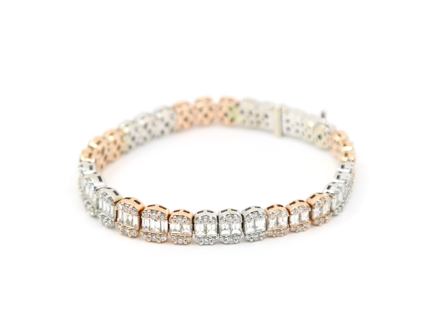 14K White & Rose Gold Diamond Bracelet