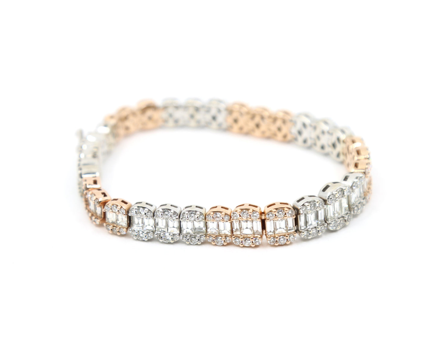 14K White & Rose Gold Diamond Bracelet