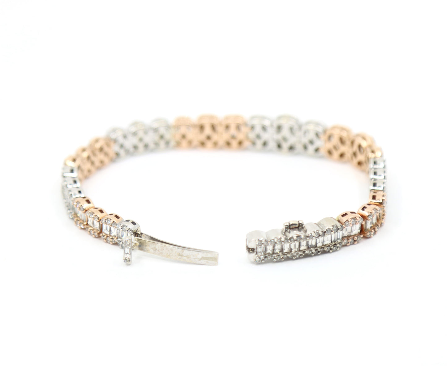 14K White & Rose Gold Diamond Bracelet