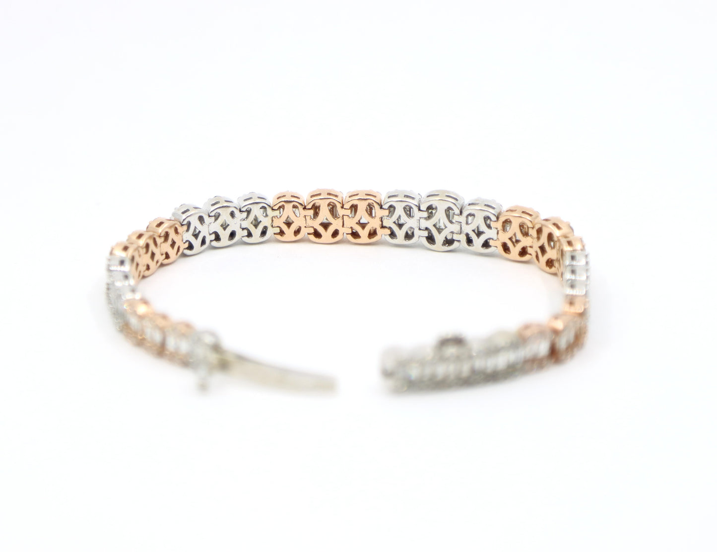 14K White & Rose Gold Diamond Bracelet