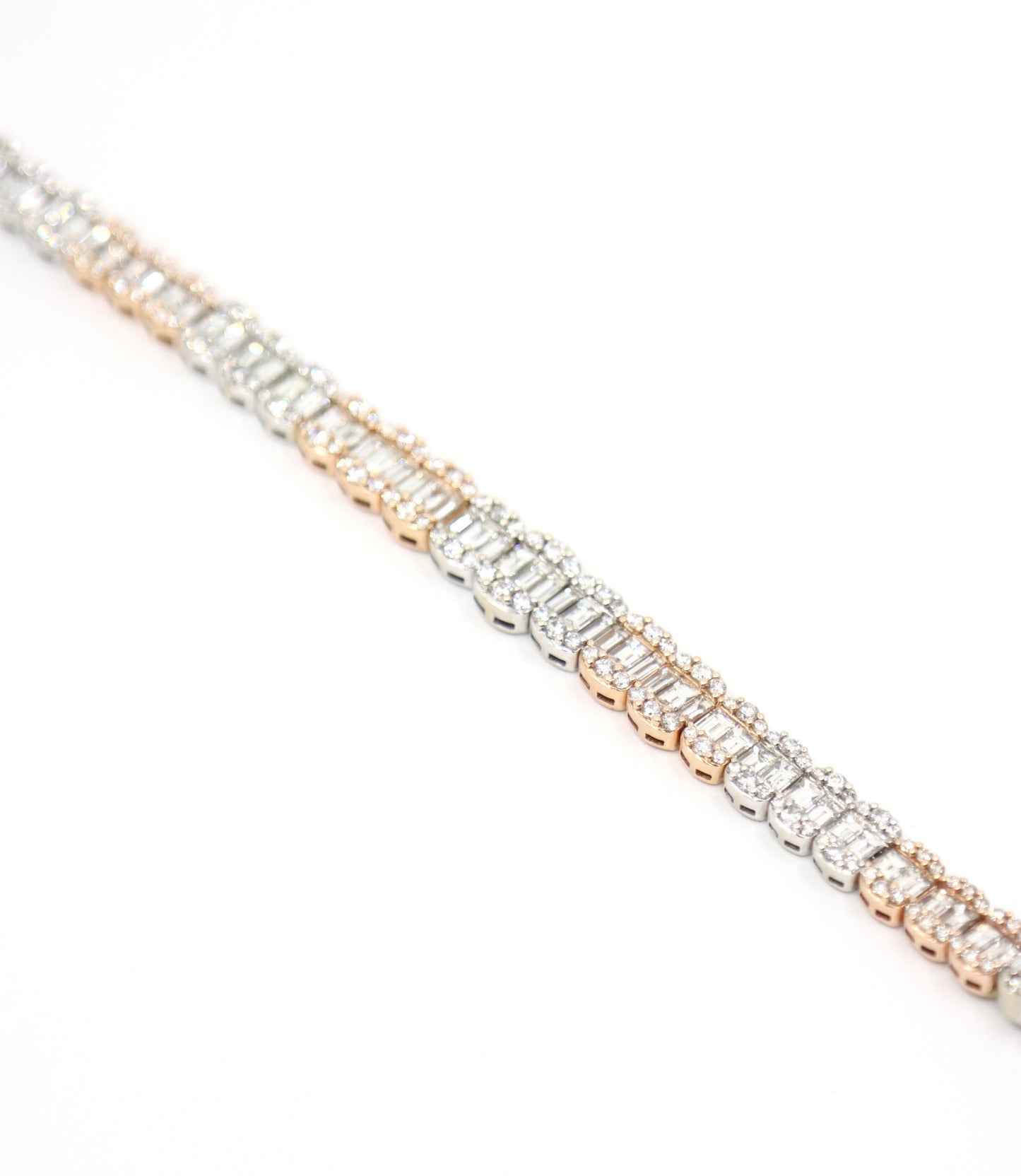 14K White & Rose Gold Diamond Bracelet