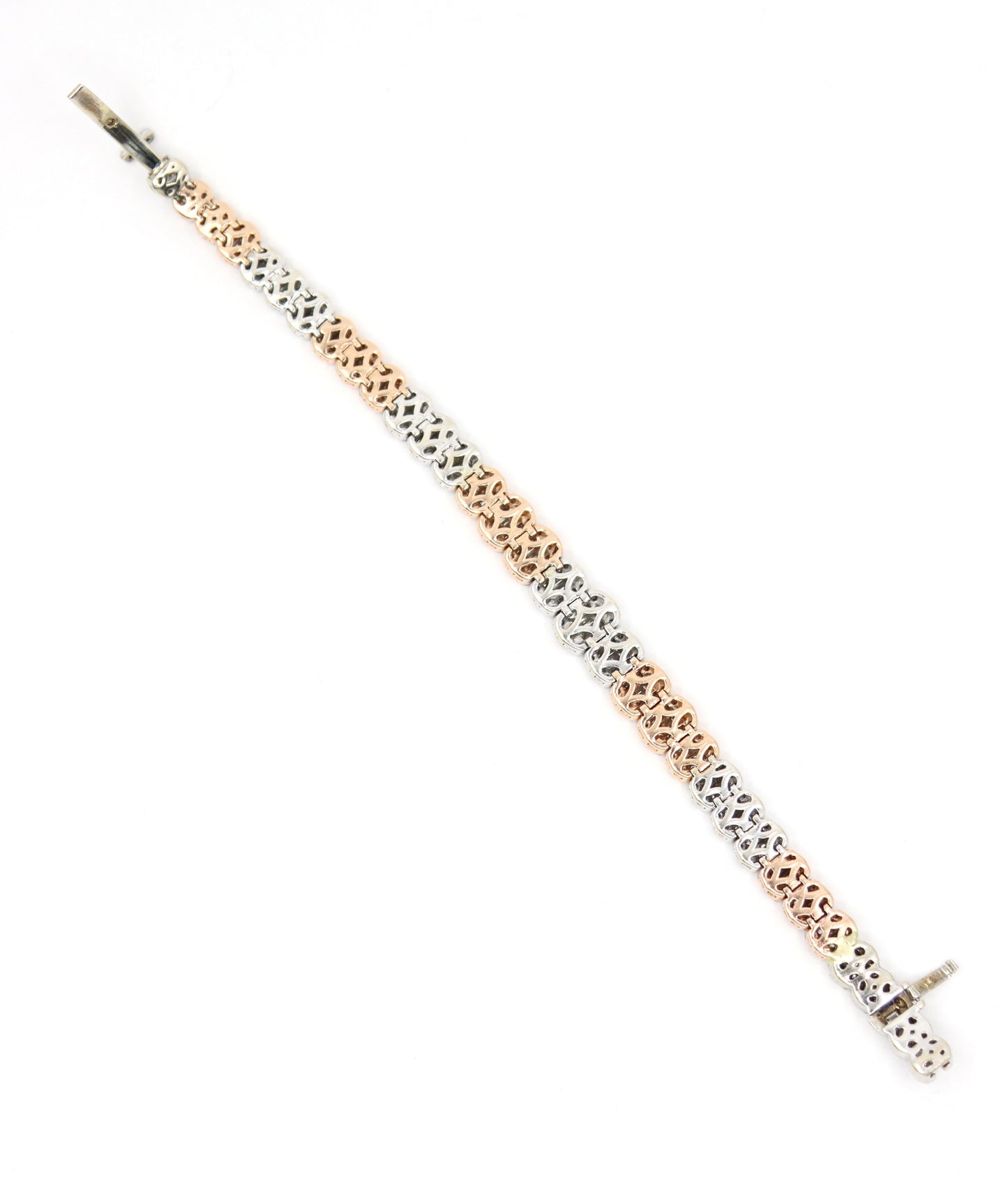 14K White & Rose Gold Diamond Bracelet