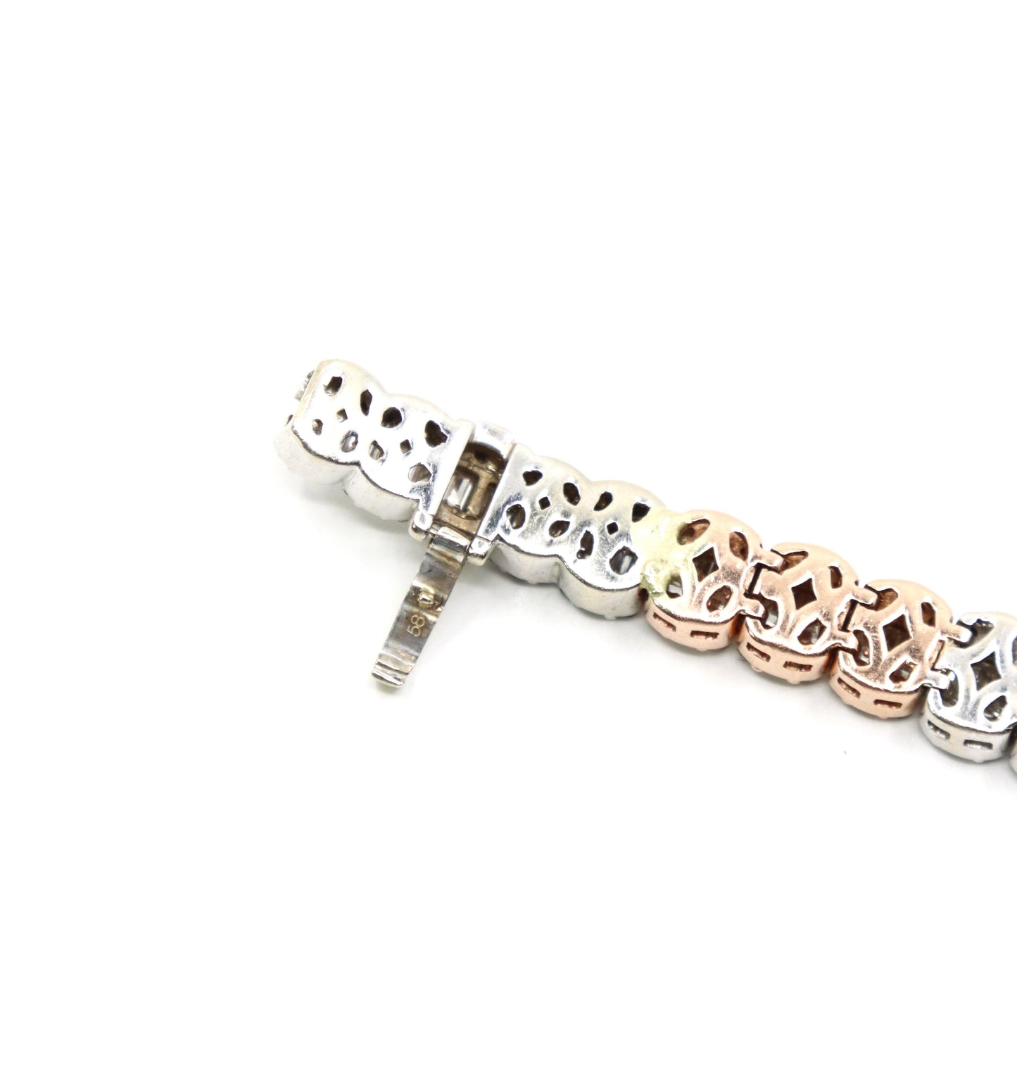 14K White & Rose Gold Diamond Bracelet