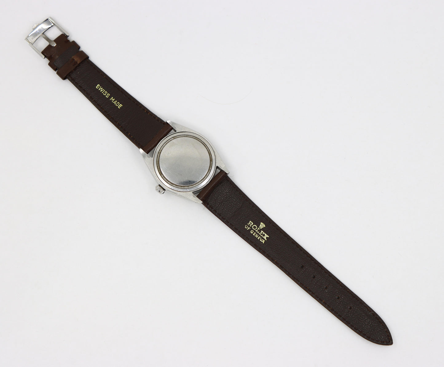 Vintage ROLEX Oysterdate Precision Date Watch with Brown Leather Strap